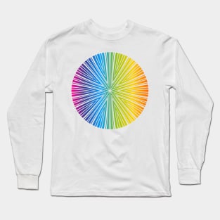 Barcode Sunburst Circle (Full Spectrum) Long Sleeve T-Shirt